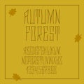Autumn forest twigs and little berries font. Royalty Free Stock Photo